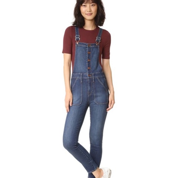 madewell button front skinny overalls sz small - Picture 2 of 8
